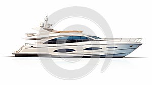 Luxury Yacht Illustration With Polished Metamorphosis Style photo