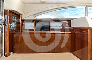 Luxury yacht interior comfortable cabin