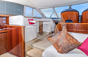 Luxury yacht interior comfortable cabin