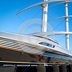 Luxury Yacht in Marina