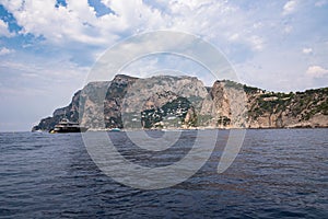 Luxury yacht at Marina Piccola on Capri Island