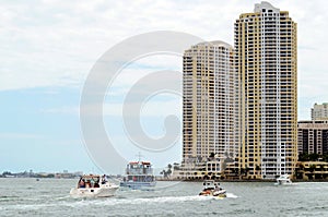 Luxury yacht in Miami, Florida.