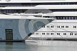 Luxury yacht on harbor