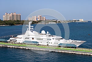 Luxury Yacht Moored in Nassau