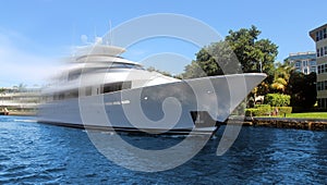 Luxury yacht in motion