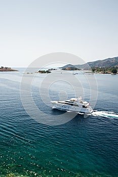Luxury yacht near the Poros island, Greece