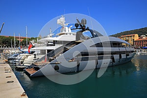 Luxury yacht Ocean Pearl moored in the port of Nice