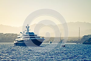 Luxury Yacht, sunset