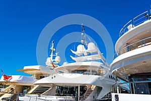 Luxury yachts on a clear day in Porto Cervo
