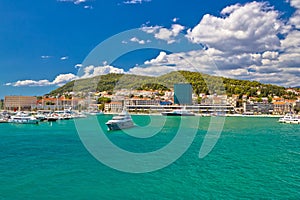 Luxury yachts in colorful Split harbor