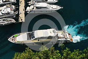 Luxury yachts dropped anchor in seaport of Monte Carlo, Monaco