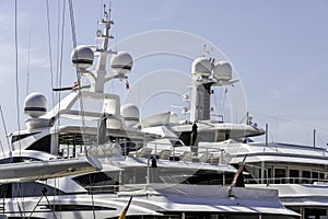 luxury yachts in a harbour