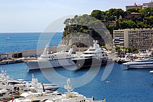 Luxury yachts in Monte Carlo port