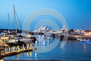 Luxury yachts moored in Porto Cervo