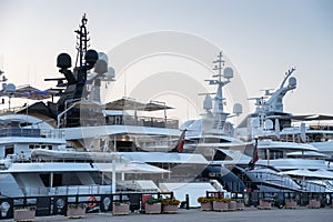 Luxury yachts moored in Porto Cervo
