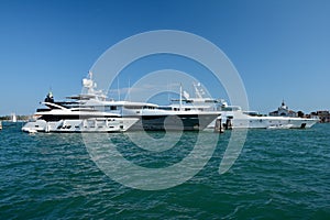 Luxury Yachts moored in Venice, Italy
