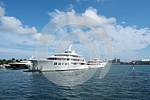 Luxury Yachts in the Port of Miami, Florida