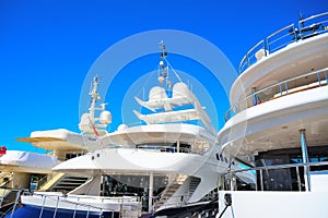 Luxury yachts in Porto Cervo harbor