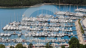 Luxury Yachts and Sailing Boats Docked in Sea Port