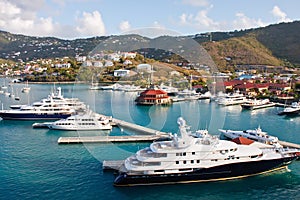 Luxury Yachts in a Tropical Marina