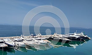 Luxury Yatchs anchored by the Adriatic Sea photo