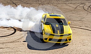 Luxury yellow sport car