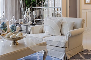 Luxuty living room with beige sofa