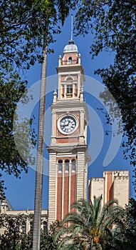 Luz Train Station Clock Tower Sao Paulo Brazil