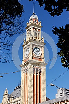 Luz Train Station Clock Tower Sao Paulo Brazil photo