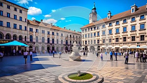 Luza Square, the central square of the Old Town, Dubrovnik, Croatia