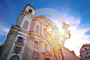 Luzern Jesuit Church sunset view