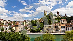 Luzern river cityscape