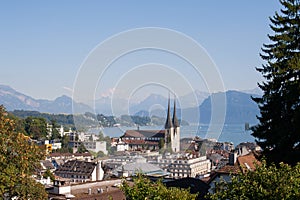 Luzern, Switzerland: Church of St. Leodeger or Hofkirche