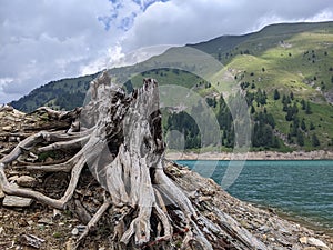 Luzzone lake in Switzerland