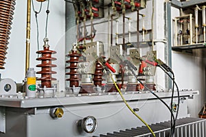 LV terminals of transformer under induced voltage test
