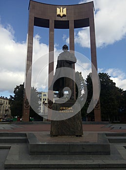 Lviv monument to Stepan Bandera photo