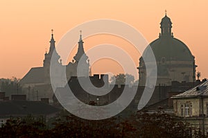 Lviv at sunrise photo