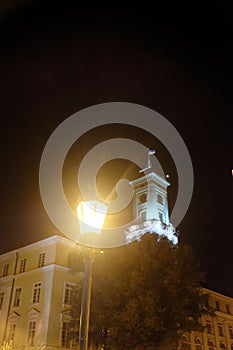 Lviv Town Hall at night