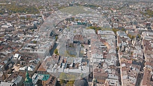 Lvov, Ukraine. Aerial City Lviv, Ukraine. Panorama of the old town. Dominican