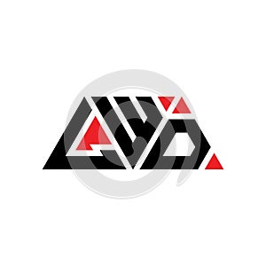 LWD triangle letter logo design with triangle shape. LWD triangle logo design monogram. LWD triangle vector logo template with red