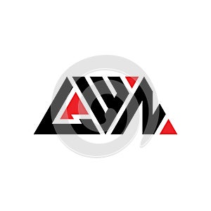 LWN triangle letter logo design with triangle shape. LWN triangle logo design monogram. LWN triangle vector logo template with red