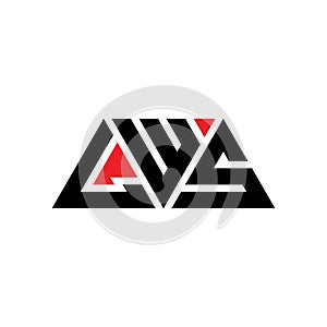 LWS triangle letter logo design with triangle shape. LWS triangle logo design monogram. LWS triangle vector logo template with red
