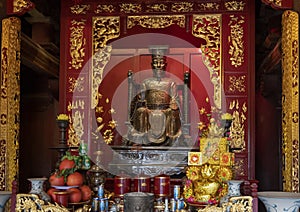 Ly Nhan Tong altar, upper floor rear building, Fifth Couryard, Temple of Literature, Hanoi, Vietnam