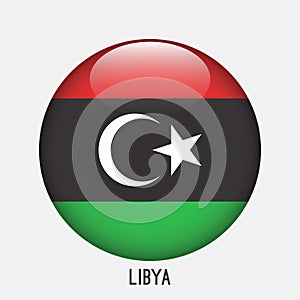 Lybia flag in circle shape.