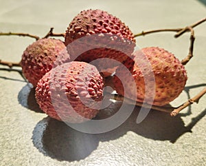 Lychee. Fresh lychees.