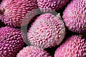 Lychee fruit, closeup (litchi, liechee, or lichee)