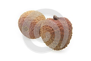 Lychee Fruit on isolated white backgrount