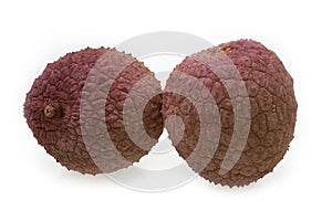 Lychee Fruit on isolated white backgrount