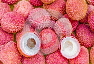 Lychee fruit, lychee or Chinese or Chinese plum.