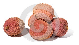 Lychee fruit on a white isolated background